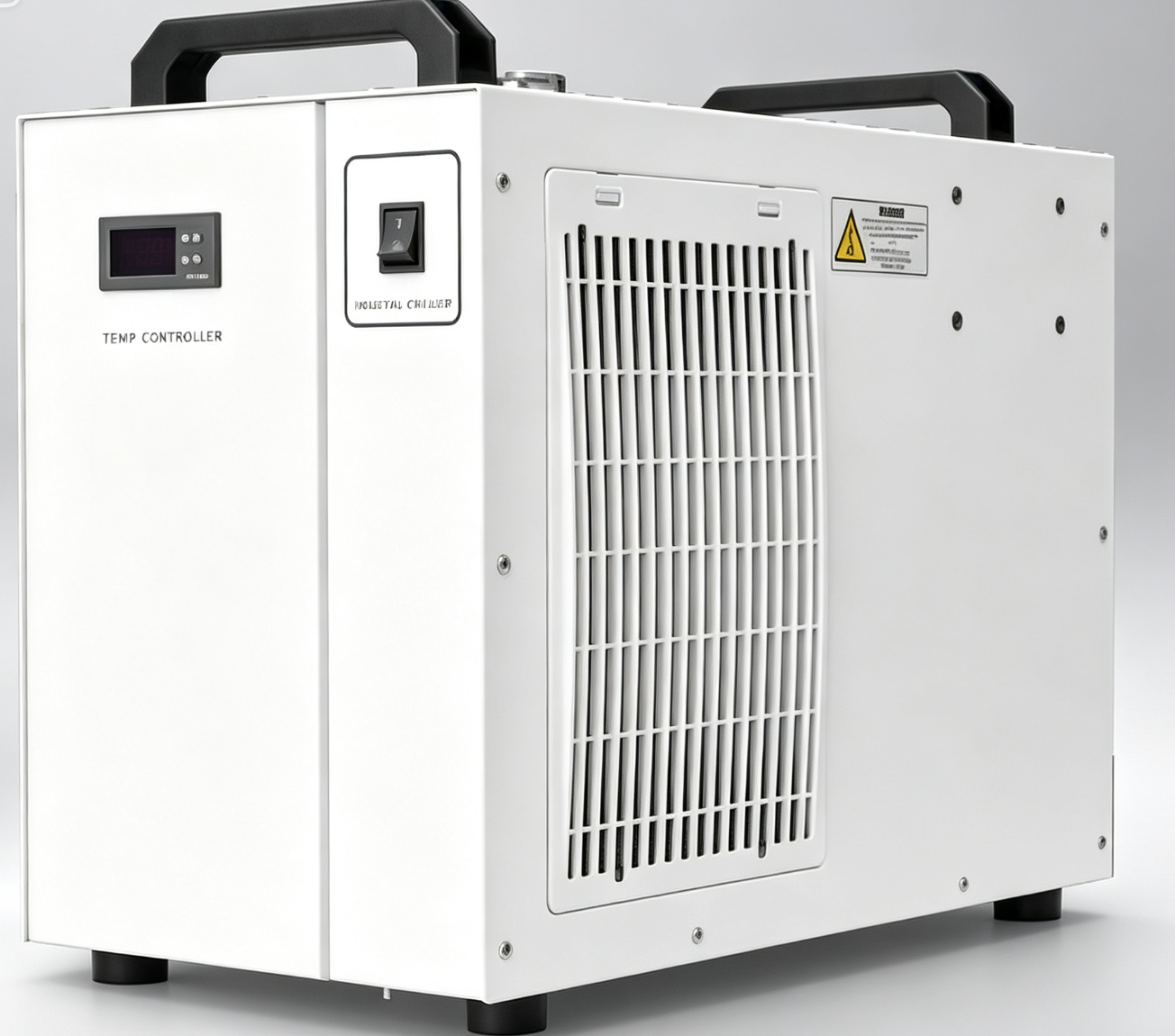 Portable thermoelectric chiller unit with handles and vents