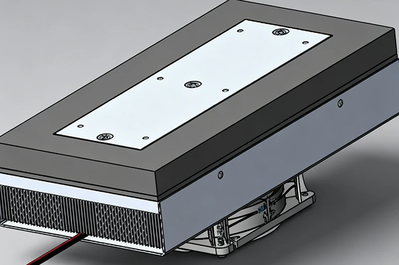 3D render of thermoelectric air conditioner unit with fan